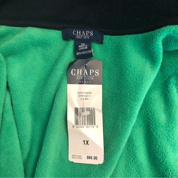 CHAPS Vest fleece Green Plus 1X NWT - Picture 5 of 7